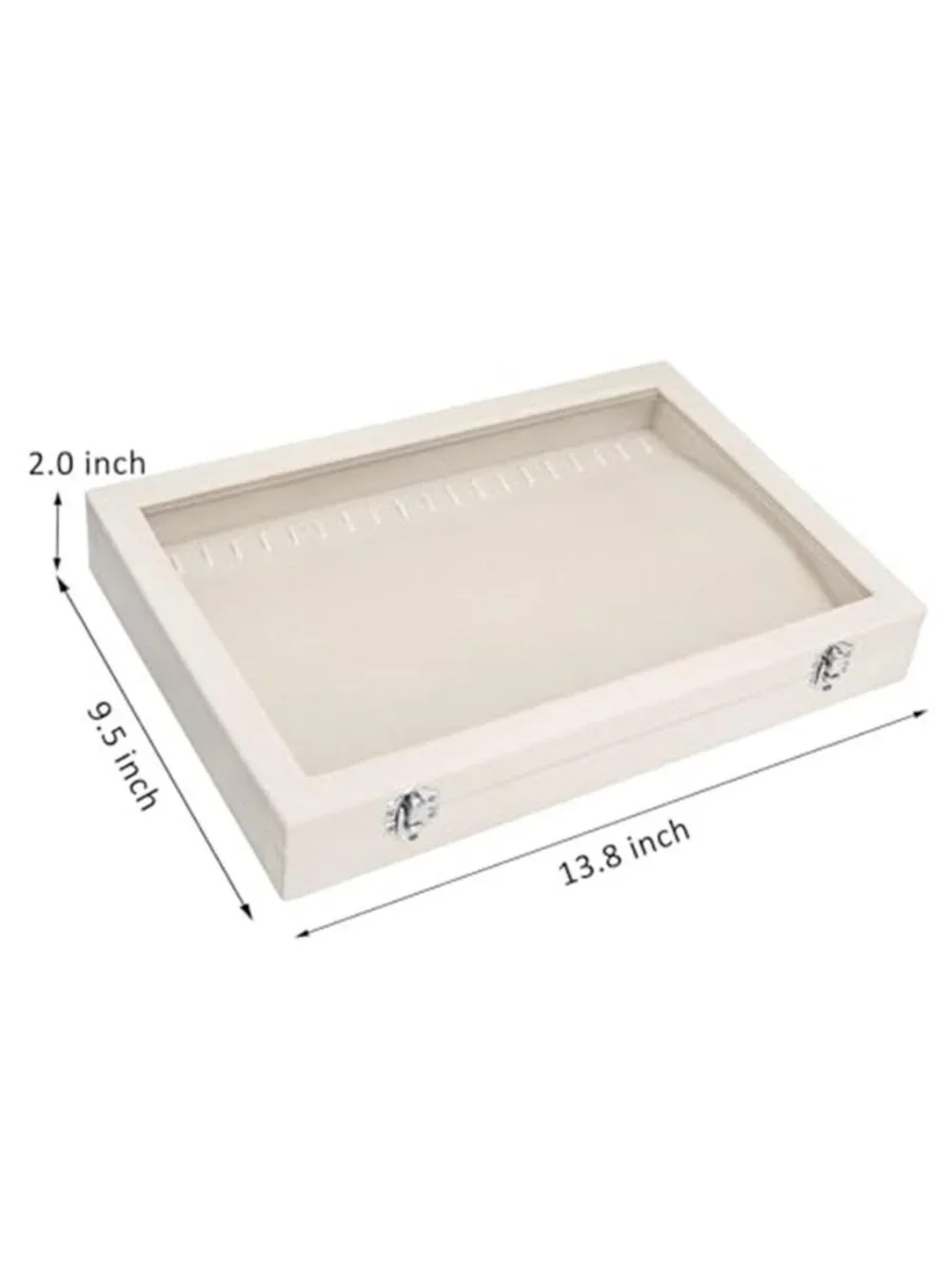 20 Hooks Necklace Organizer,Velvet Necklace Holder Tray with Lid | Jewelry Box